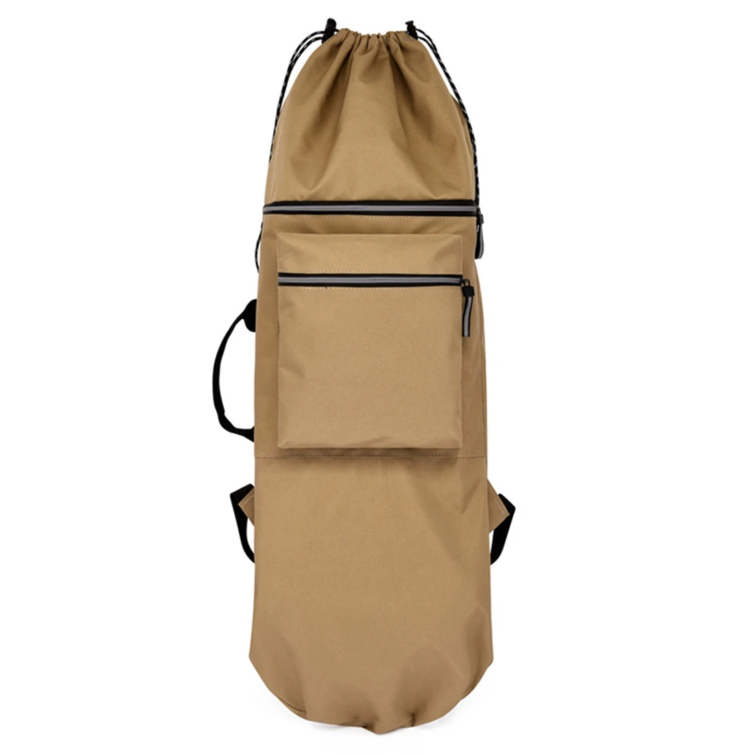 Double Rocker Skateboard Backpack Land Surfboard Bag Longboard Bag Skateboard Carry Bag Accessories,Khaki L