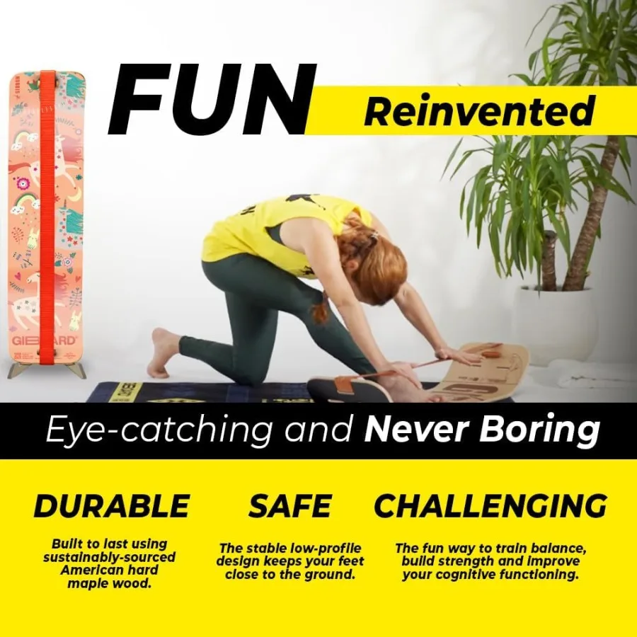 لوح التوازن SlackBoard GiBoard للبالغين مثالي للتدريب المنزلي في صالة الألعاب الرياضية والتمارين الرياضية الأساسية والمكتب واليوجا Agi #3