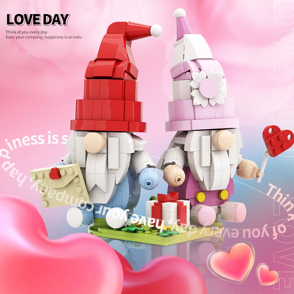 Valentine's Day Faceless Doll Building Blocks Ornament Old Man Doll Valentines Day for Home Decoration Wedding Decoration Gift