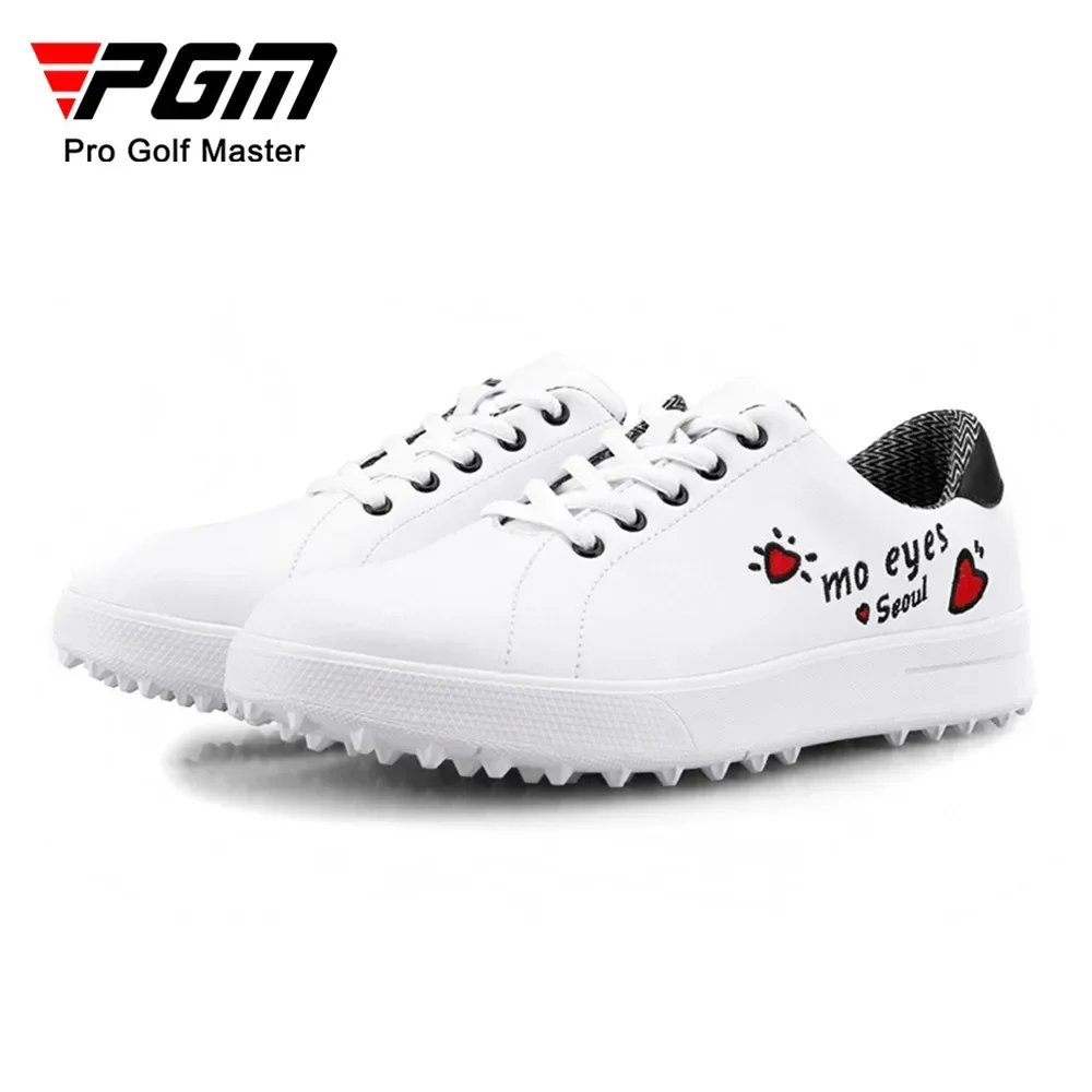 PGM Golf Shoes Women's Waterproof Shoes Korean Versatile Little White Shoes Soft and Breathable