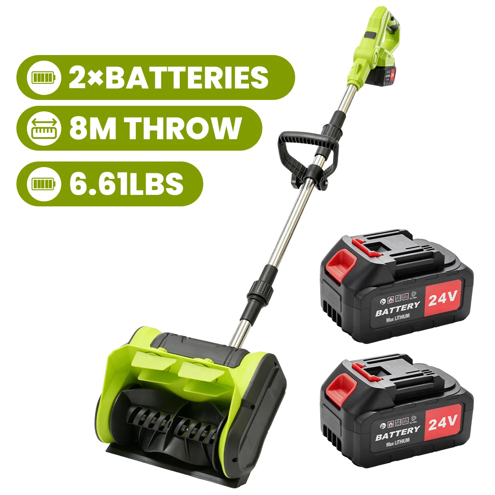 21V Cordless Handheld Snow Thrower Lightweight 11-inch Foldable Electric Snow Blower with 4.0Ah Fast Charger 3-Stage for Steps Porches Walkways Driveways