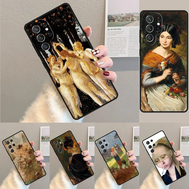 Renaissance art Painting soft Phone Case For Samsung Galaxy note 10 pro S26 S25 S24 S23 S22 Ultra Plus S21 FE S20 Cover