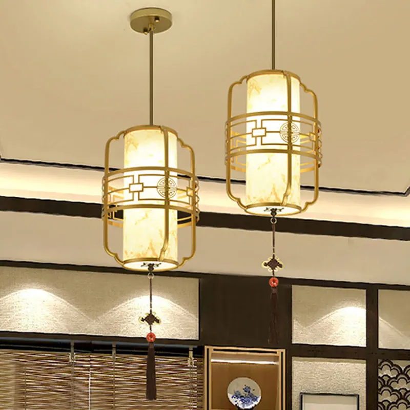 

New Chinese Style Bird Cage Antique Single Head Lamp Bedside Pendant Lamp Antique Aisle Tea Room Restaurant Corridor Porch Lamp