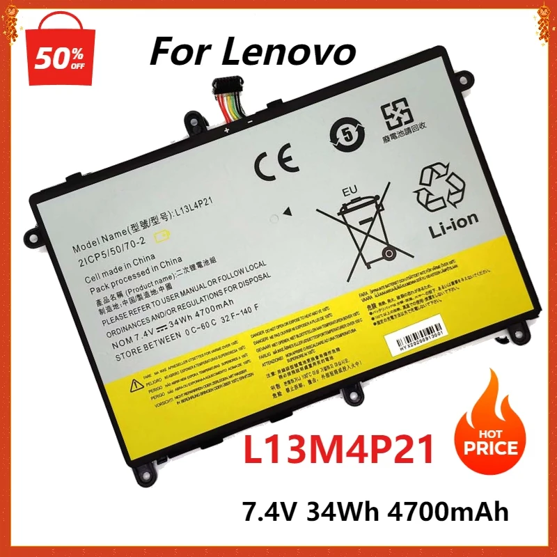 

New L13M4P21 L13L4P21 Laptop Battery for Lenovo Ideapad Yoga 2 11 20332 2332 20428 Yoga2 7.4V 34WH 4700MAH