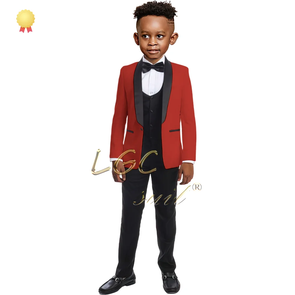 Boys black collar one button dress 2-piece suit, wedding birthday party event party celebration custom children's suit tuxedo