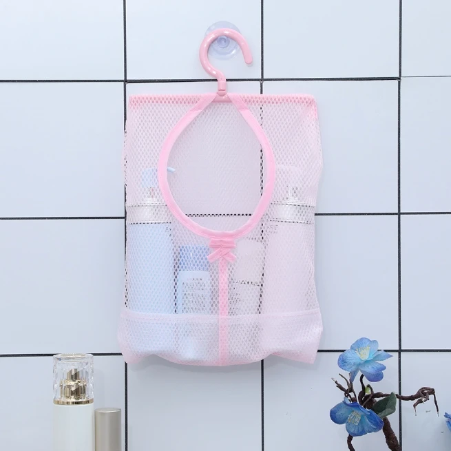 Kitchen Bathroom Hanging Storage Clothespin Mesh Bag Hanging Hook Organizer Storage Baskets Organizer