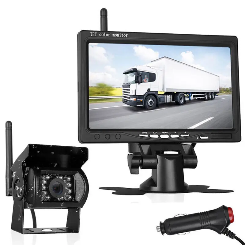 

Caravan Truck Bus RV 7" Monitor Wireless Rear View Parking Backup Camera Kit