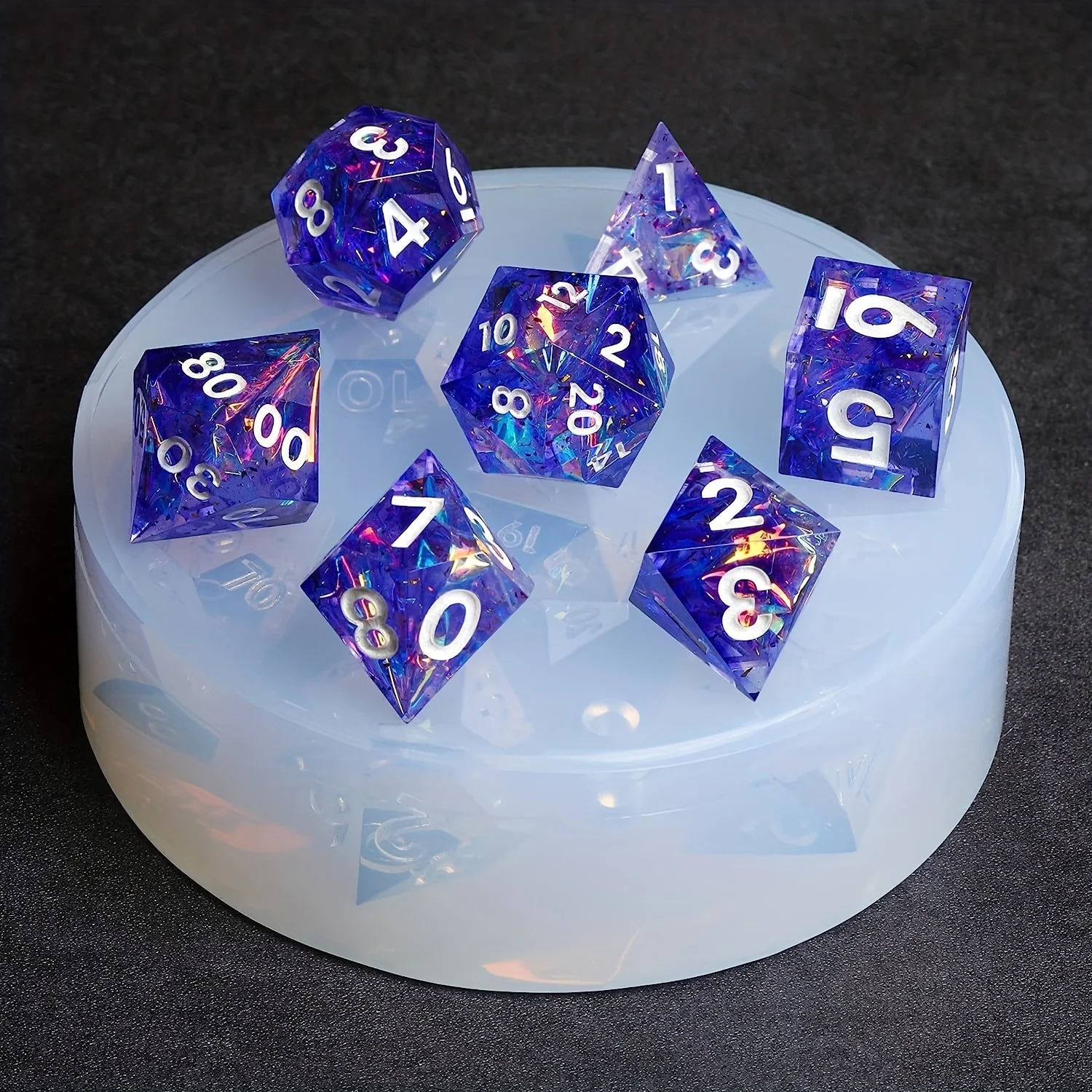 DND 7Pcs Dice Dice Edge DIY Sharp for Silicone Resin Mold