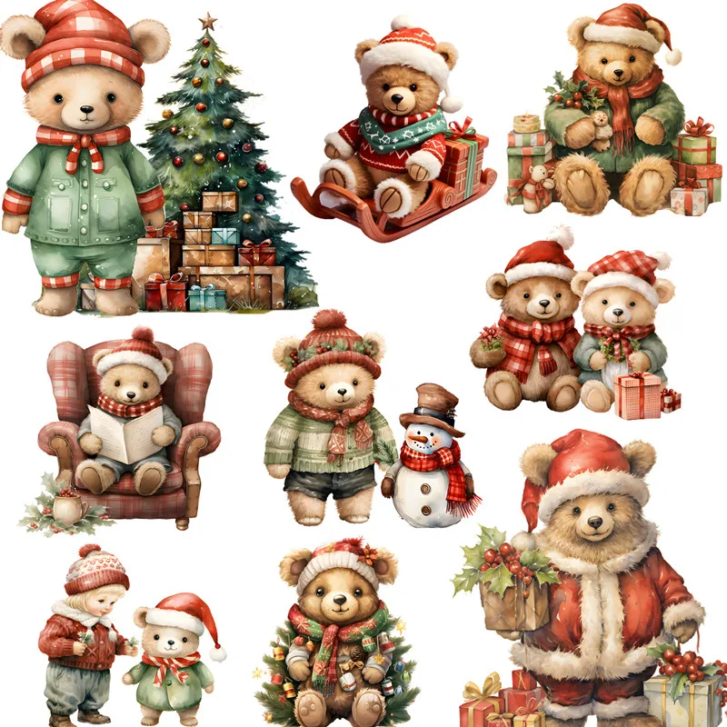 20Pcs/Pack Bear Christmas Sticker DIY Craft Scrapbooking Album Junk Journal Decorative Stickers