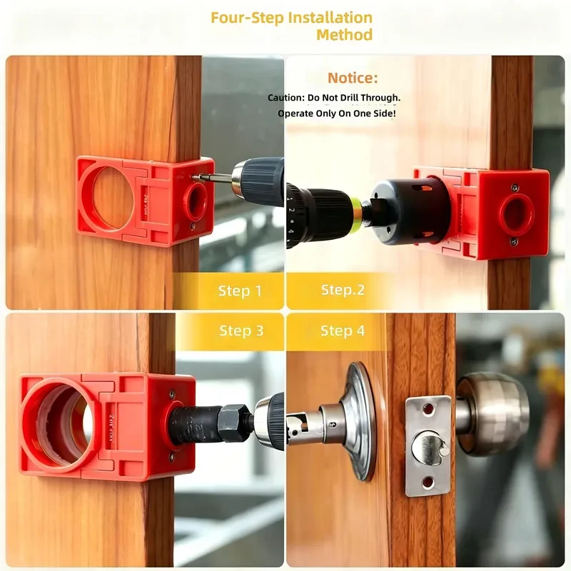 for Spherical Lock Hole Opener Wooden Door Lock Drill Bit Woodworking Hole Opening Tool Sleeve