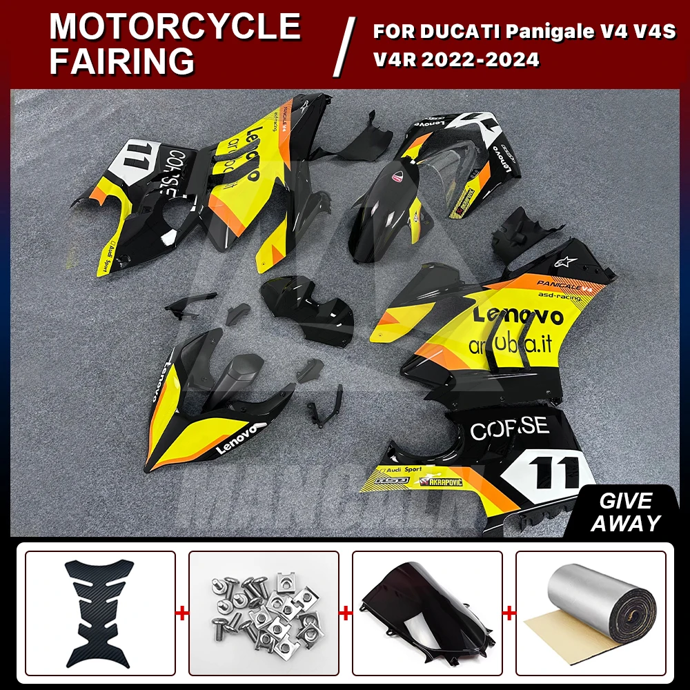 

New style Motorcycle fairings kit full Injection for DUCATI Panigale V4 V4S V4R 2022 2023 2024 Body Kit yellow black Customized