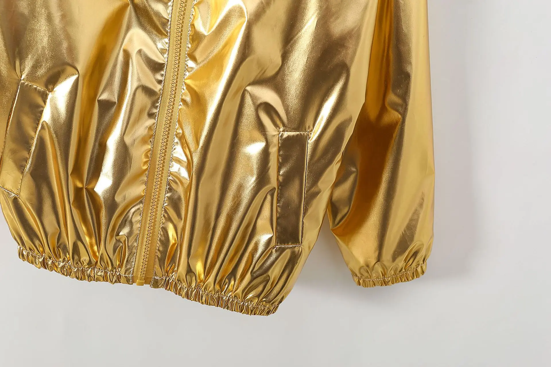 Mädchenjacke für 5-12 Jahre, Herbst, dünn, farbenfroh, glänzend, wasserdicht, Reißverschluss, Revers, Mädchen-Oberbekleidung, neue Kinderkleidung – Detail 24