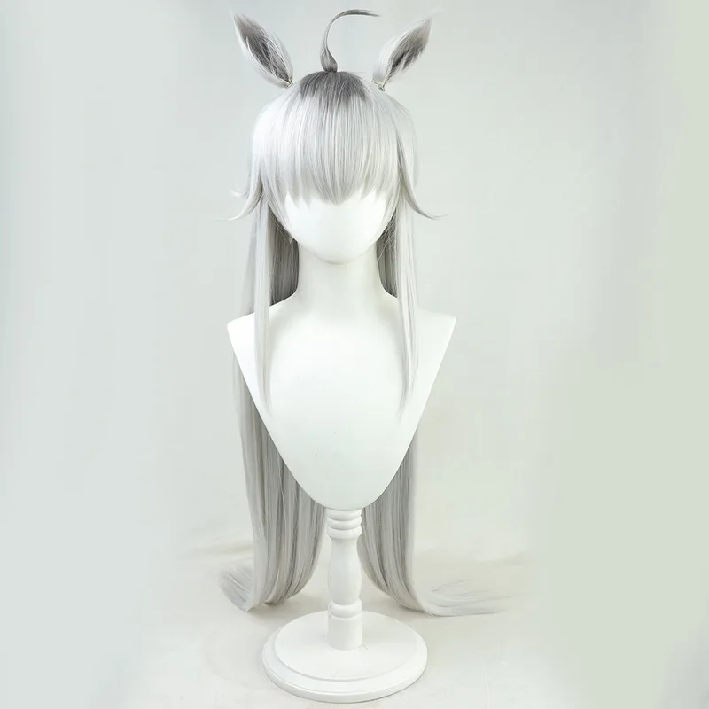 Uma Musume Pretty Derby Cosplay Costume Full Set with Wig Ears and Tail for Oguri Cap Silver White Cinderella Anime Lolita Dress