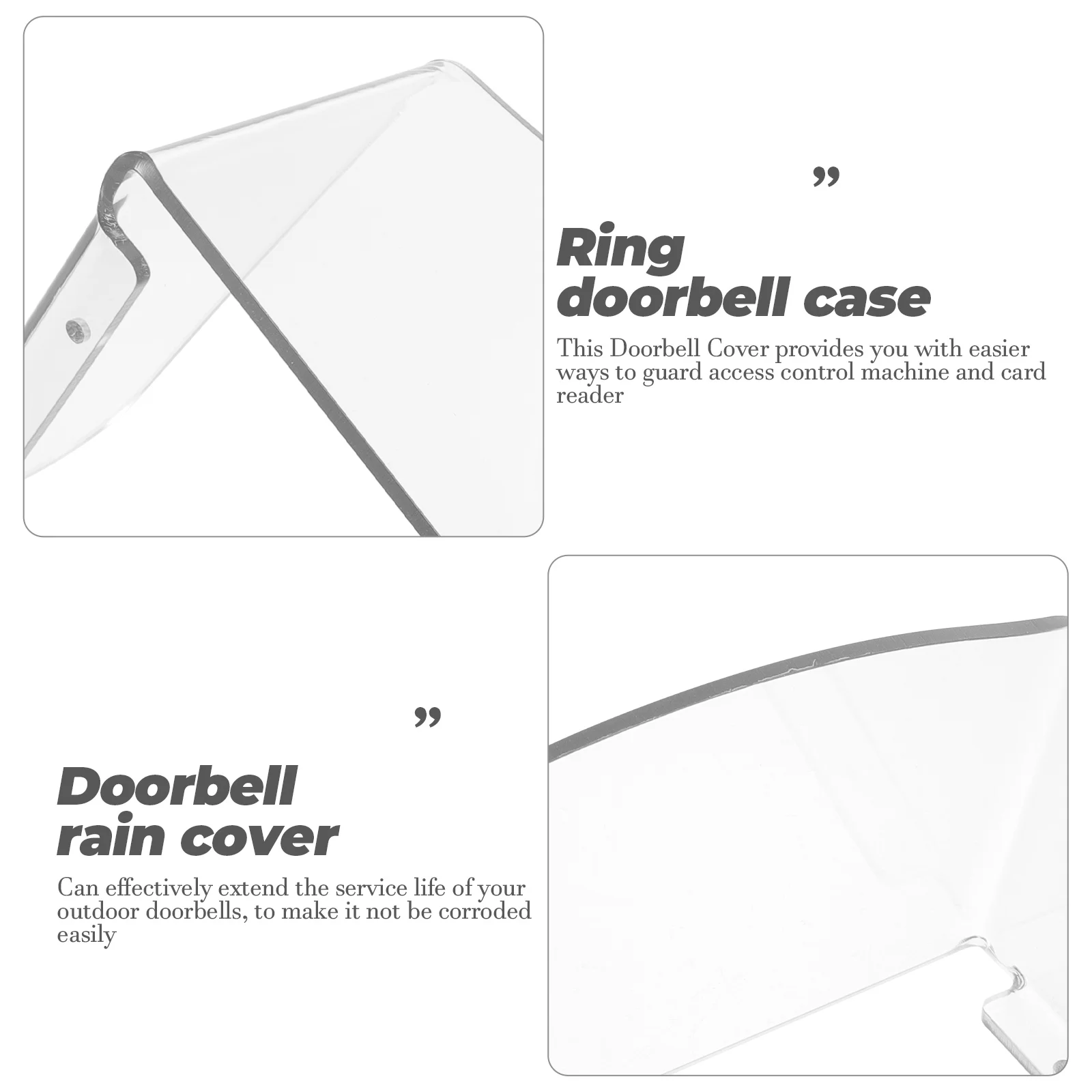 Rental Waterproof Cover by Bell Home Doorbell Protector for Acrylic Outdoor Rain Protection Shell