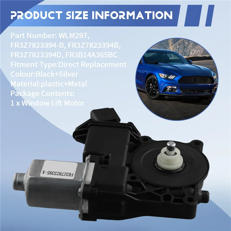 

AB61-Front Right Side Power Window Lift Motor FR3Z7823394D FR3B14A365BC FR3Z7823394B For Ford Mustang 2015 2016 Convertible