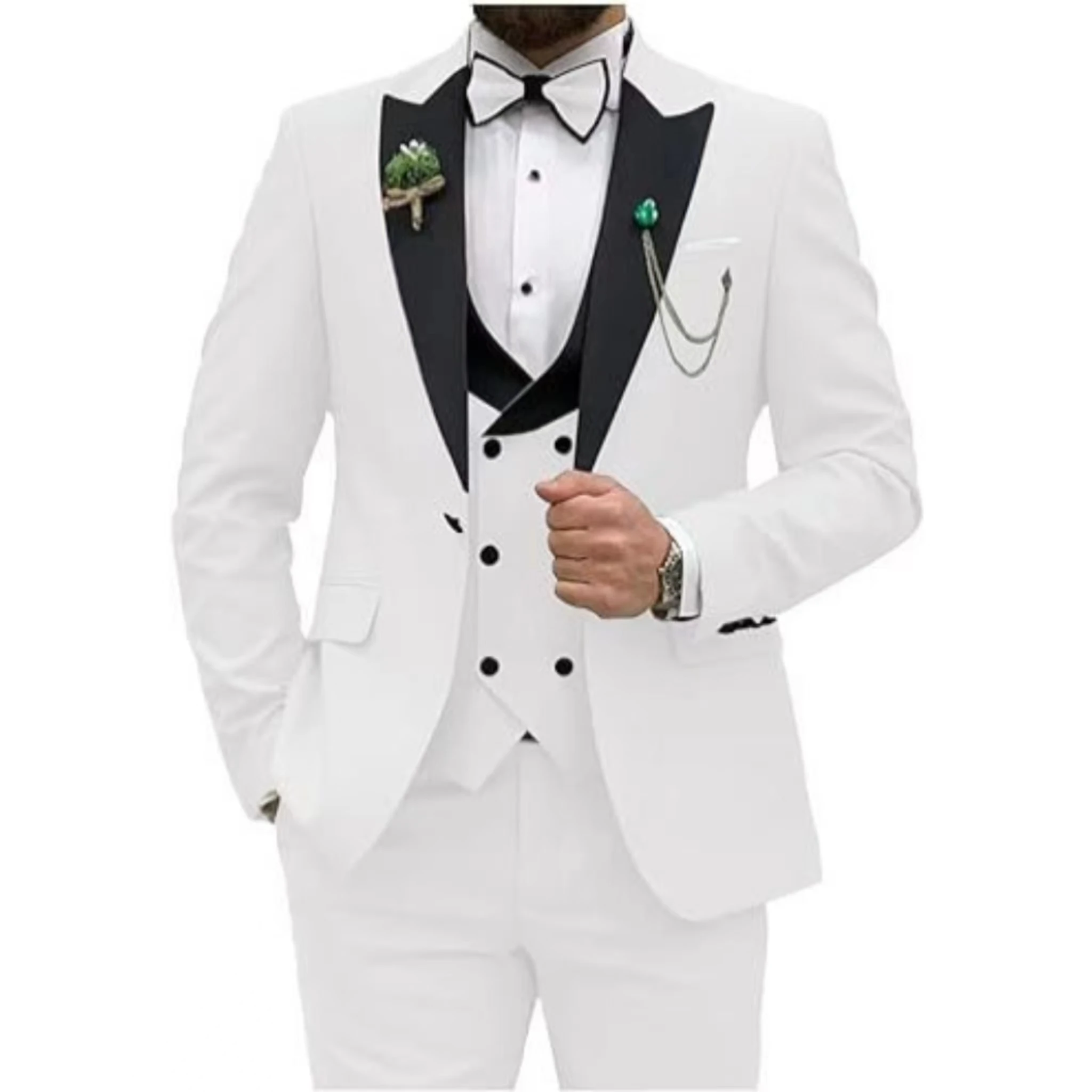 

Men Suit Colorful Luxury Blazer Vest And Pant Sets 3 Piece Birthday Dress Business Prom Evening Party Costumes High Quality