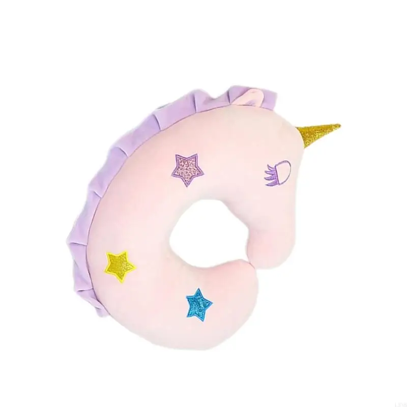 L9NB Kids Travel Neck Pillow Unicorns Memory Foam Pillow Ushaped Airplanes Car Flight