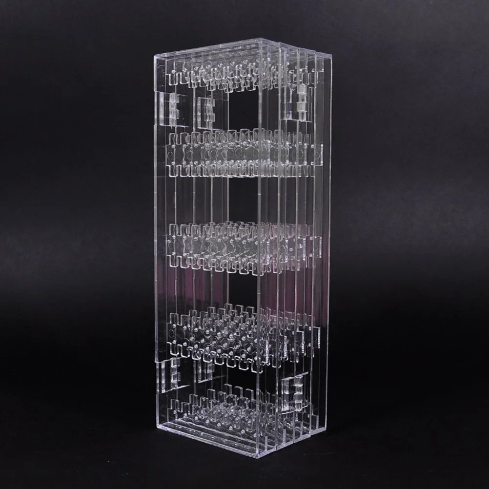 Acrylic Screen Type Foldable Jewelry Display Stand Big Capacity Ear Stud Earrings Storage Rack Jewelry Showcase Stand