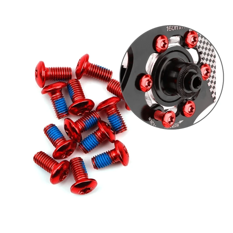 F1FD Customizable Color Disc Brake Screws 12pcs T25 Disc Brake Screw Disc Brake Rotor Bolts Perfect for Bike Enthusiasts