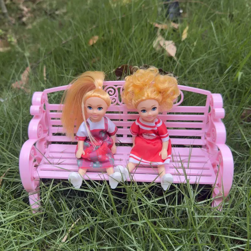 3 uds artículos Kawaii Mini silla de parque muñecas negras de 5,5 pulgadas figuras blancas juguetes para niños niñas muñeca envío rápido cosas juego DIY