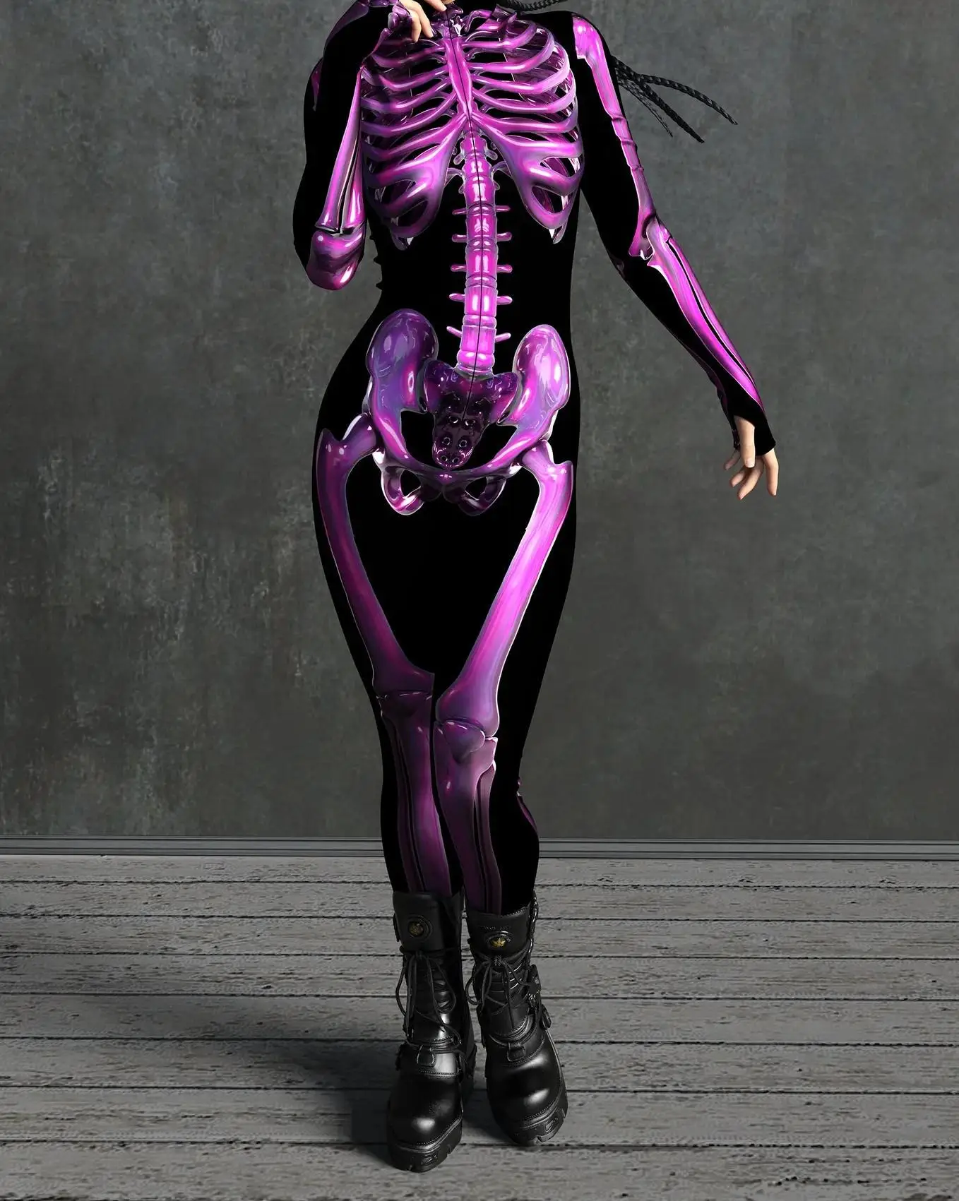 Karneval Totenkopf Party Bodysuit Damen Sexy Horror-Print Jumpsuit Feiertagsparty Maskerade Catsuit Kostüm Einzigartiges Aerial Yoga Set – Detail 30