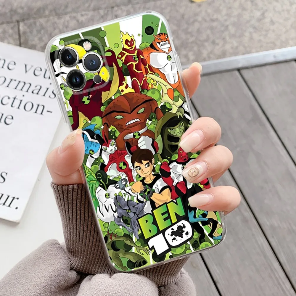 B-Ben 10 Mousepad Silicone Soft for iphone 15 14 13 12 11 Pro Mini XS MAX 8 7 6 Plus X XS XR Cover