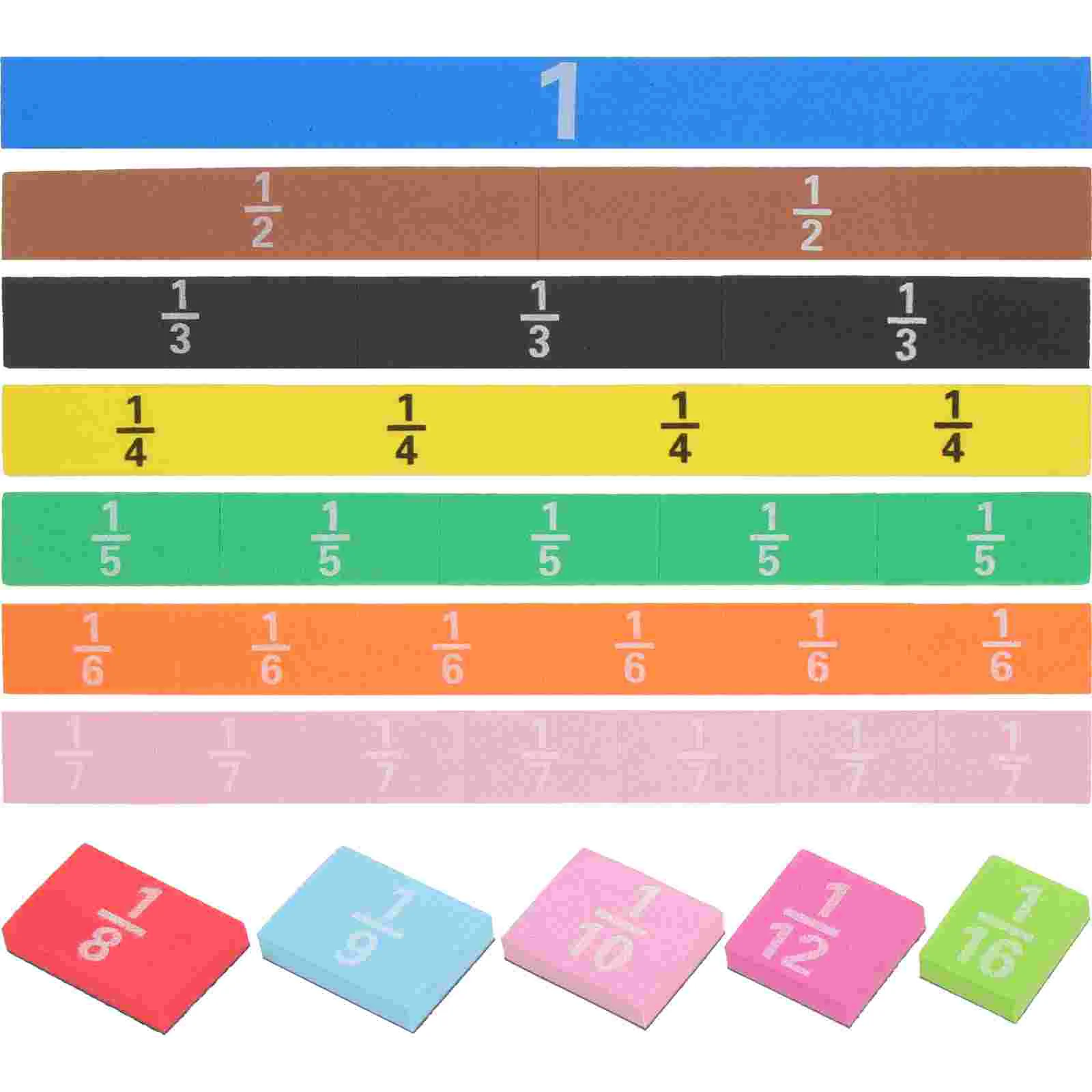 Fraction Tiles Bars Foam Magnetic Strip Strips Toys Math Manipulatives Fractions Toddler