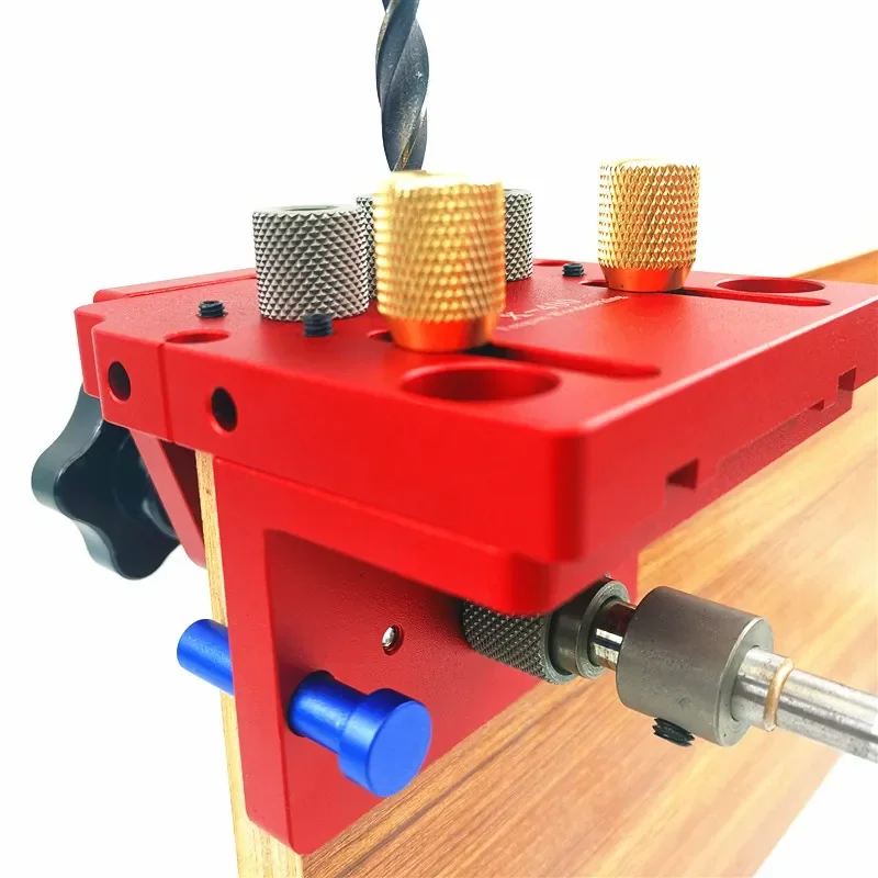 X400 3 in 1 Hole Punch Log Tenon Positioner Wrench Furniture Drilling Jig Woodworking Tool Accurate Locator