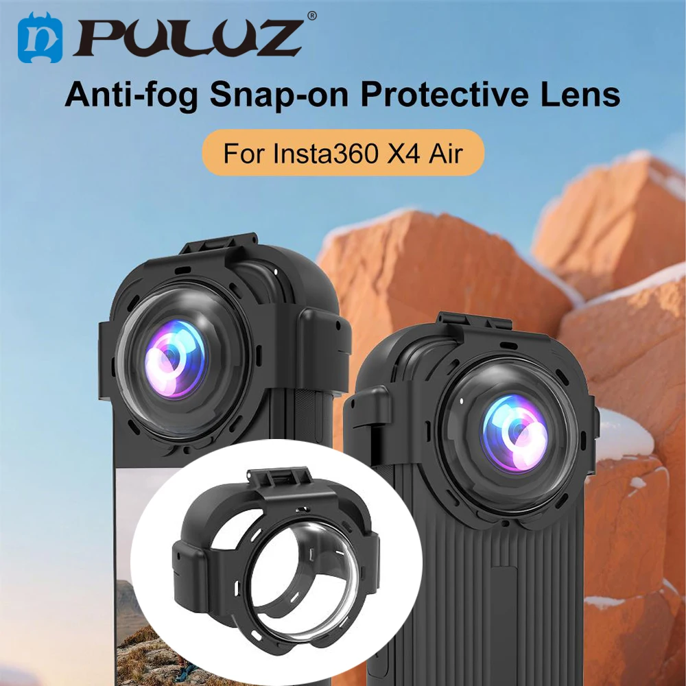 PULUZ Snap-on Glass Lens Guard For Insta360 X4 Air 2025 Camera Optical Tempered Glass Lens Protective Cover