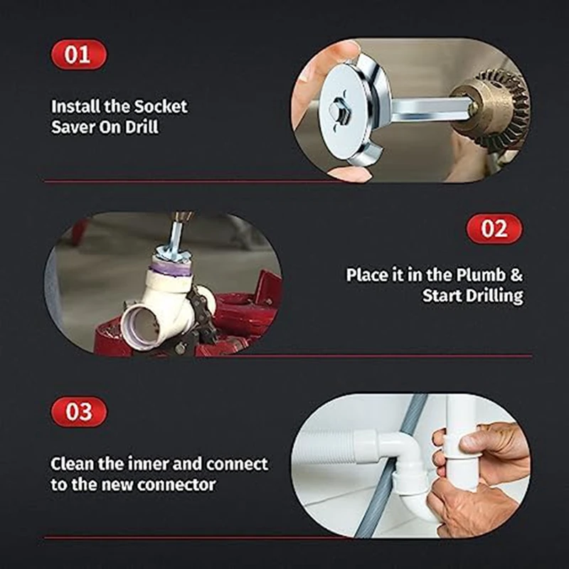 Plumbing PVC Fitting Socket Saver, Bucket Saver Pipe Reamer For Removing SCH 40 From Hub, For ABS PVC Pipe (1-1/2 Inch)