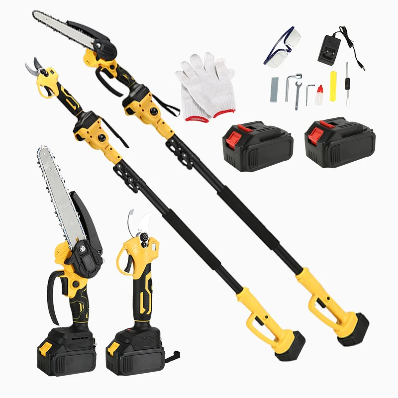 Cordless Chainsaw Customized 2.5m Electric Telescopic Ratchet High Branch Pruning Scissors Chainsaw Pole Fruit Tree Pruner