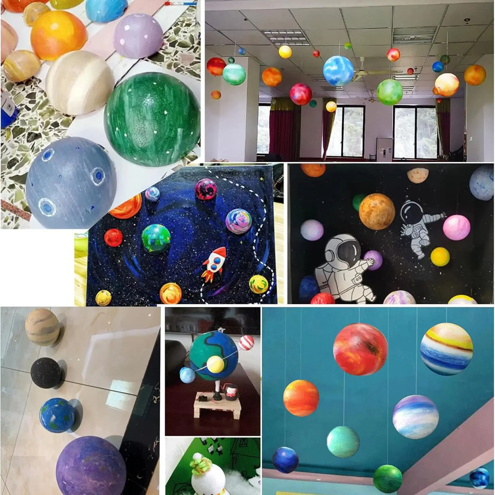DIY Solar System Foam Ball Kit for Creative Science Projects Planet Model Crafting Art Decoration