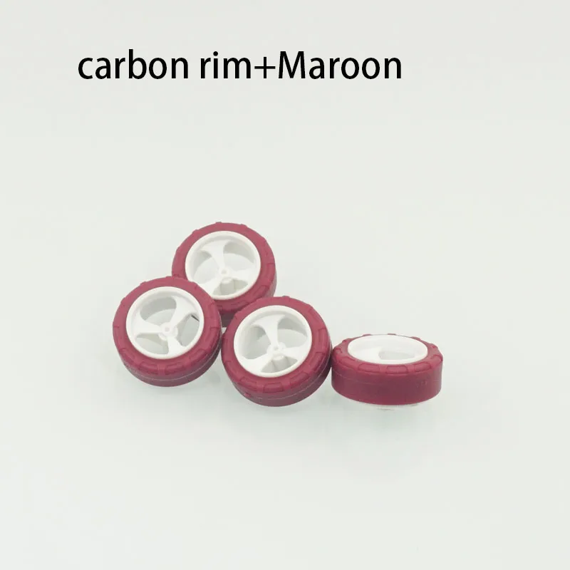 project D mini 4wd parts carbon small wheels maroon super hard tyre 95634/96635 narrow wide rims for tamiya mini 4wd racing car