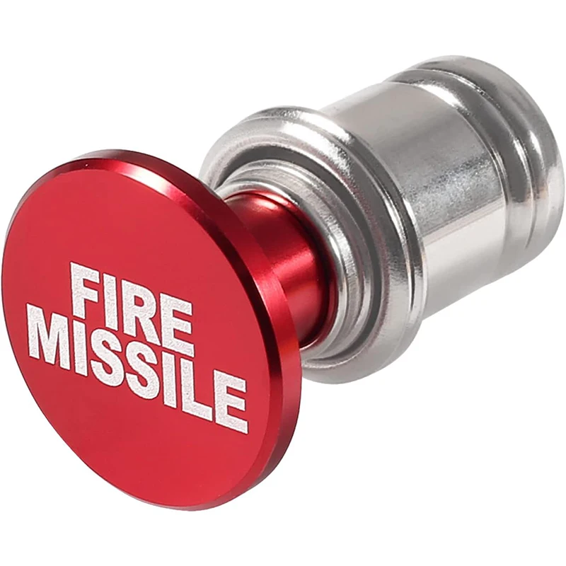 Fire Missiles Button Car Cigarette Lighter Anodized Aluminum Universal 12-Volt Replacement Accessory Fits for Most Vehicl Socket