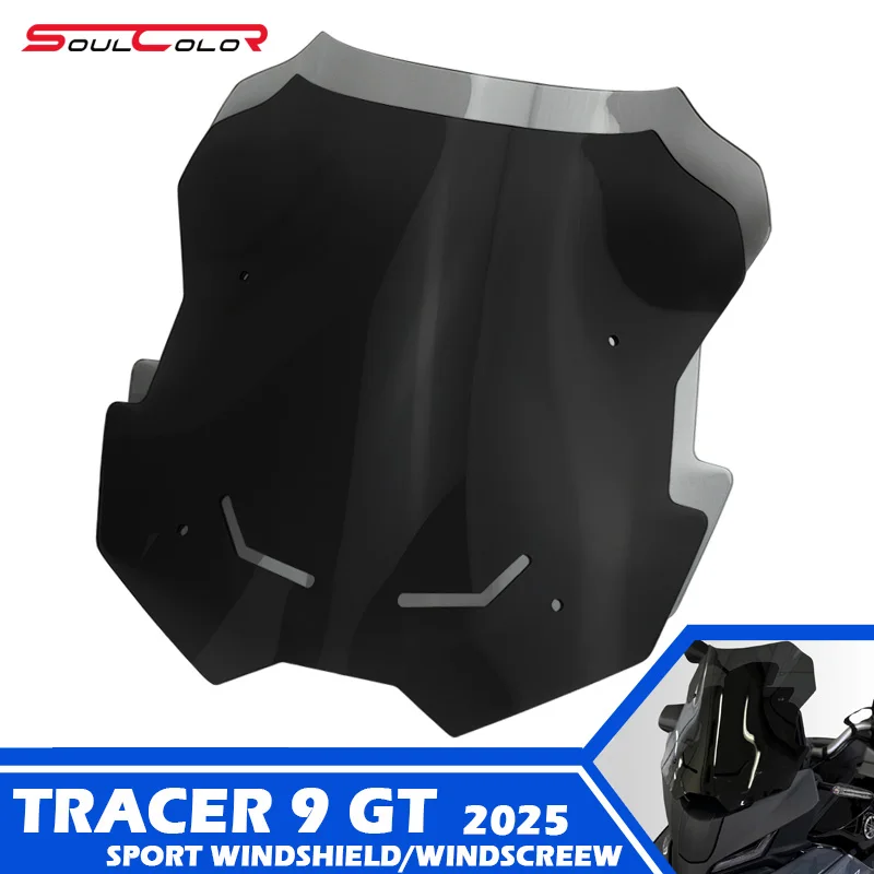 Motorcycle Sports Windshield Visor Black Windscreen Fits For YAMAHA TRACER 9 GT 2025 2026 MT-09 TRACER GT9 gt 9 25-26