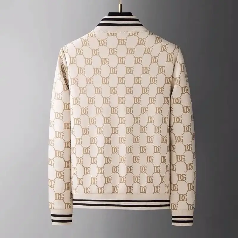 Trendy zipper stand-up collar long-sleeved suit sweater men's casual sports trousers handsome  new two-piece full set