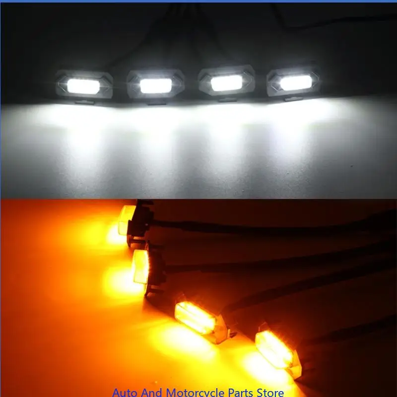 P9FD Car Accessories 4PCS LED Front Grille Raptor Lights Black Shell with Yellow/White-Light Used for TRD Pro 2016-2019 - Image 4