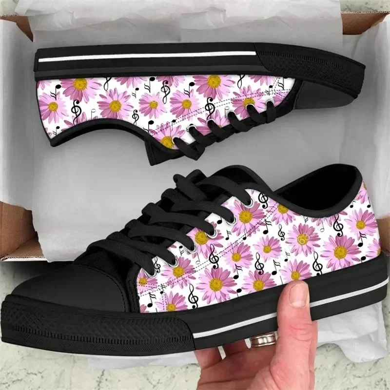 Music Note White Piano Keys Low Top High Quality Sneakers Mens Womens Teenager Canvas Sneaker Couple Shoes Custom Made Shoe