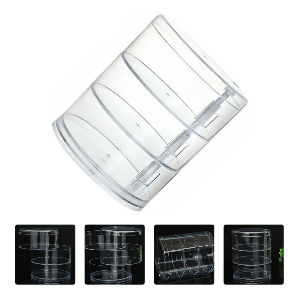 

1Pcs Jewelry Organizing Box Transparent Multi-Layer Rotating Desktop Storage Box Cosmetics Makeup Holder Multi-Purpose Storage
