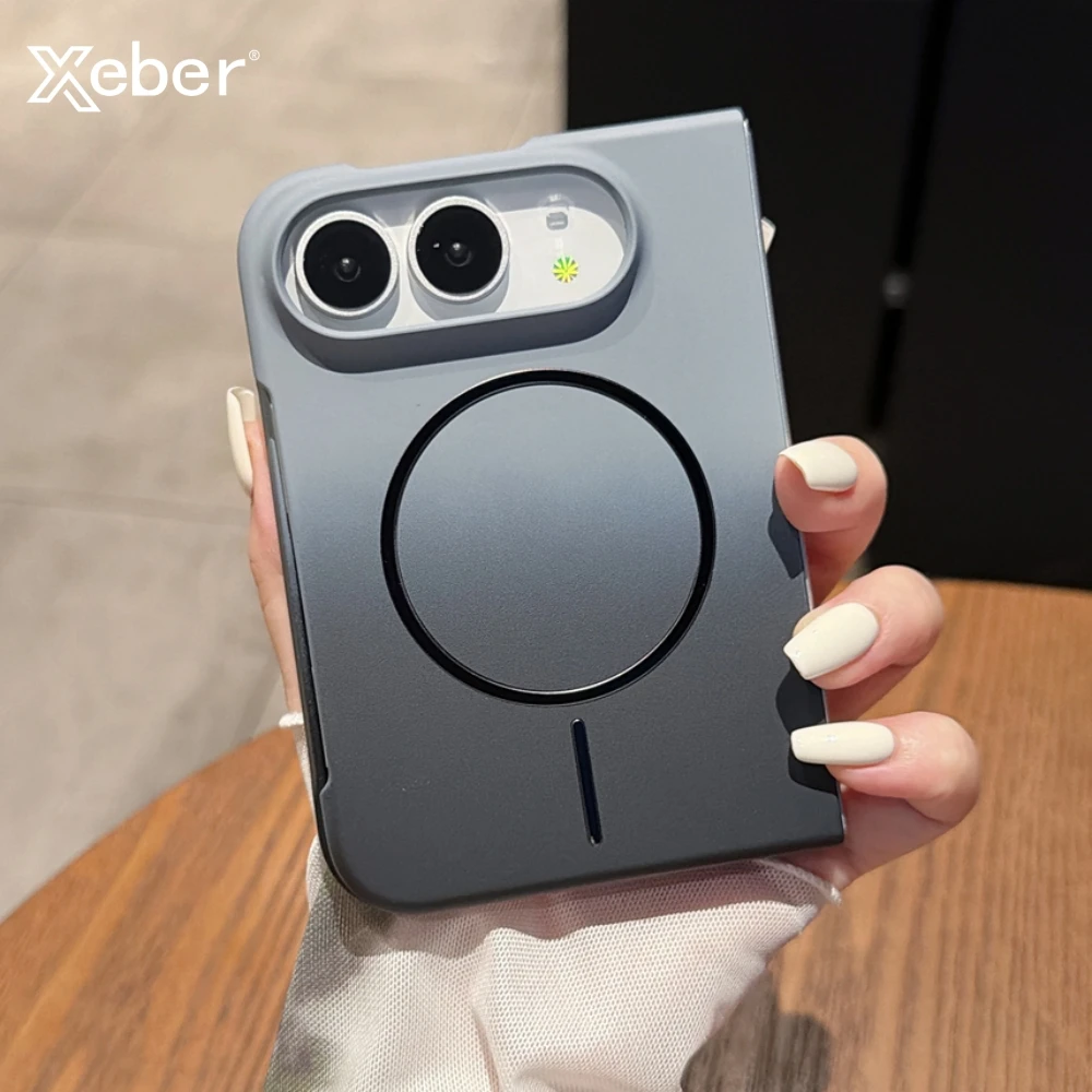 Luxuriöse Silikon-Handyhülle mit Farbverlauf für iPhone Duo, kompatibel mit MagSafe, kabelloses Laden, magnetisch, stoßfest, matte Rückseite.