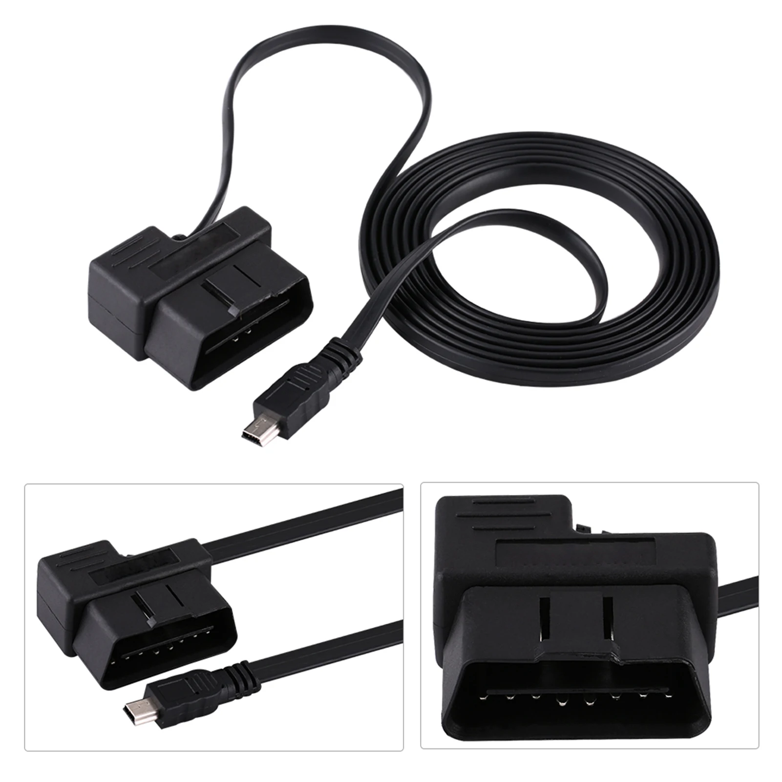 Adaptador de extensión de diagnóstico OBDII para coche, Cable Mini USB, 180cm, OBD2, EOBD, 16 pines