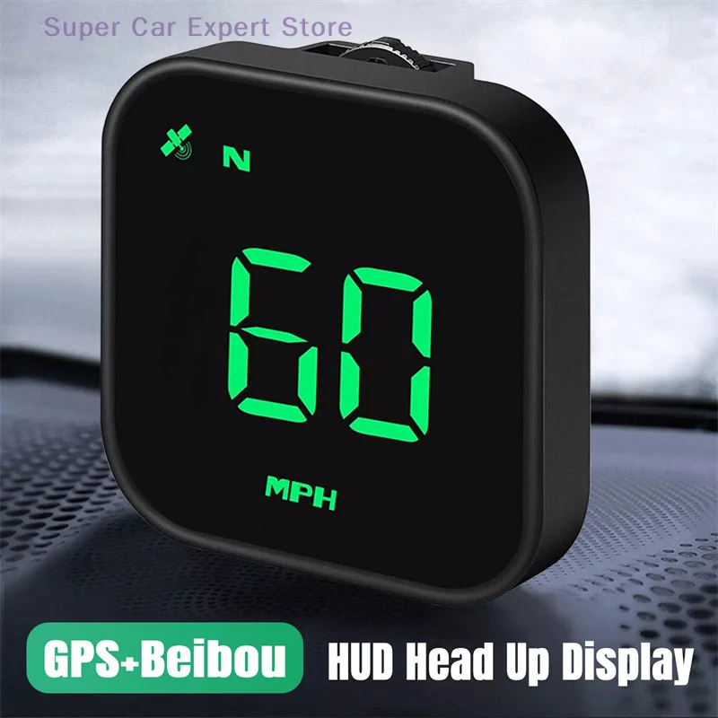 

Car Head Up Display Speedometer USB Powered Mini 2.5 Inch With GPS Compass G4S Overspeed Alarm LED HUD Fatigue Driving Reminder