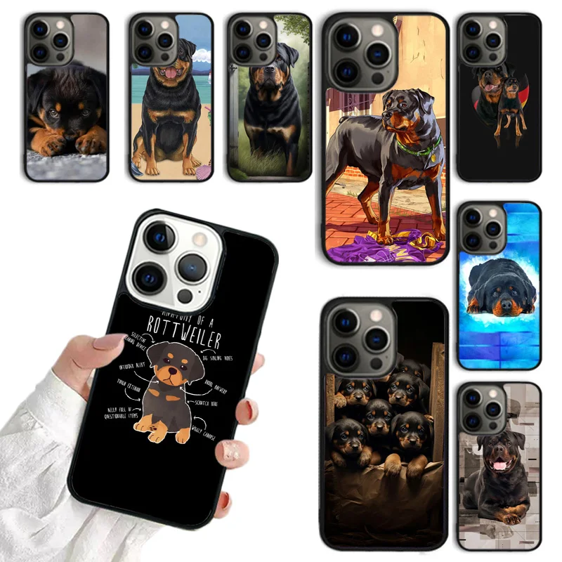 Cute Rottweiler Dog Mobile Phone Cases Cover For iPhone 16 15 14 12 13 mini 11 Pro MAX apple 6 7 8 Plus SE2020 Coque