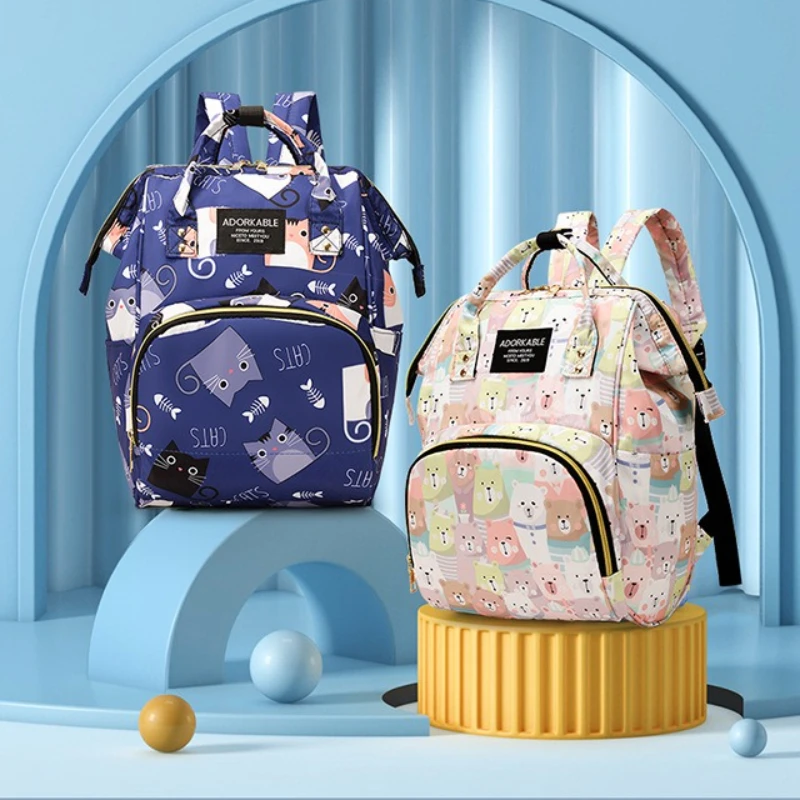 

Multifunctional mommy bag Cartoon fashion print diaper backpack Large capacity baby storage bag Outdoor travel bag For baby care