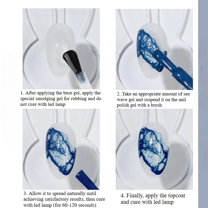 7 ألوان موجة البحر تزهر السائل هلام مسمار البولندية ماجيك لطخة فقاعة هلام مسمار DIY بها بنفسك الورنيش مانيكير الديكور صالون الأظافر مجموعة