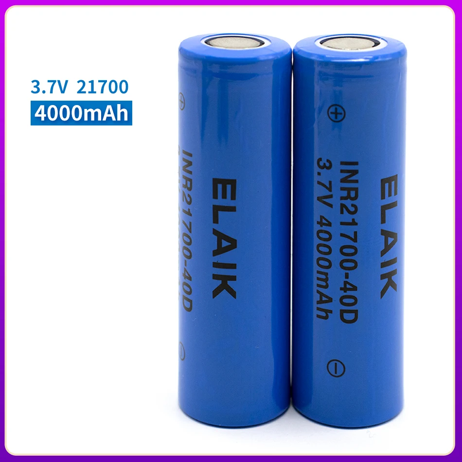 INR21700-40D 4000mAh 3.7V rechargeable lithium-ion battery with low internal resistance and wide application range