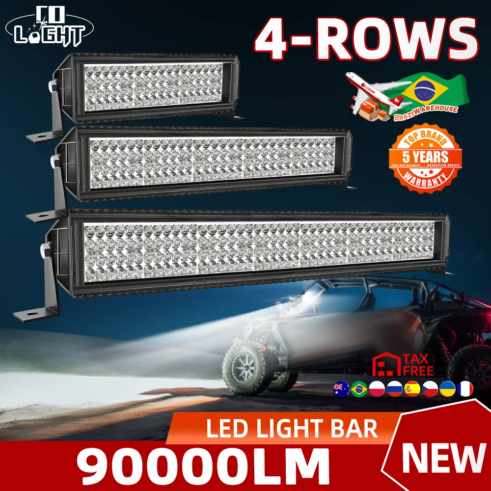 

CO LIGHT 20 inch Straight Led Light Bar 4-Rows COMBO Led Work Light Bar Driving Offroad Car Truck 4x4 SUV ATV Tractot 12V 24V