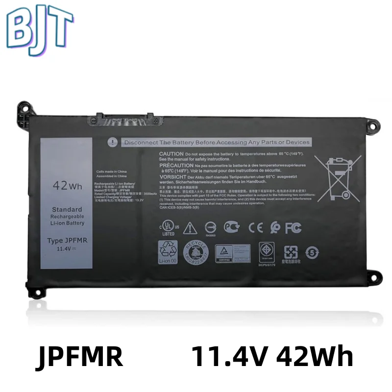 New Rechargeable Laptop Notebook Battery JPFMR 11.4V 42Wh for Dell Chromebook 3400 5488 5493 5593 7MT0R 16DPH Internal