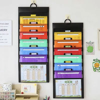 6-pocket hanging folder Multi-color hanging file organizer Multi-layer classification test paper organization folder