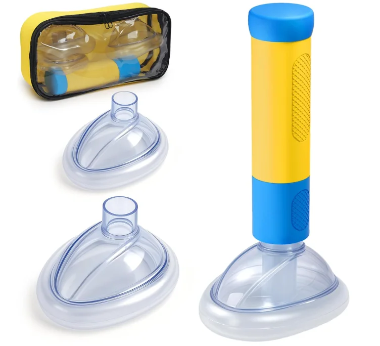 

New 3 in 1 Anti Choking Device Respiratory Trainer Suffocation First Aid Mask with Face Mask Storage Bag Emergency Adult Child